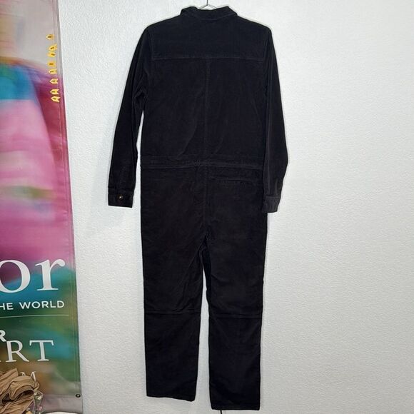 NWT FAHERTY STRETCH CORDUROY UTILITY JUMPSUIT IN WASHED BLACK Small - Picture 7 of 15